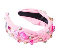 Lollipop Knotted Headbands for Women, Wide Knotted Headband with Lollipop Charm, Fashionable Hair Accessories, Cute Knot Headband for Women, Trendy Headband for All Occasions, Comfortable and Stylish