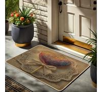 Lollipop - Zerbino colorato a forma di cuore, per esterni ed interni, decorazione per le vacanze, impermeabile, antiscivolo, assorbe la polvere, facile da pulire, 73,6 x 43,2 cm
