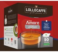 Lollo Caffè Cialde Amore Assoluto 50 Pz - Gusto Intenso e Cremoso in Carta