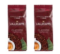 LOLLO Caffe' in Grani CLASSICO Espresso Napoletano Miscela Bar - 2 Buste da 1 Kg - Made in Italy -