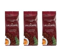 LOLLO Caffe' in Grani CLASSICO Espresso Napoletano Miscela Bar - 3 Buste da 1 Kg - Made in Italy -