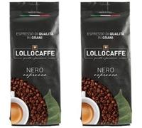 LOLLO Caffe' in Grani NERO Espresso Napoletano Miscela Bar - 2 Buste da 1 Kg - Made in Italy -