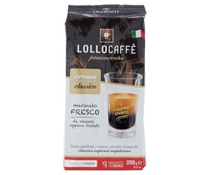 Lollo Caffè Macinato fresco Crema Classico - 20 Confezioni Sottovuoto Da 250g (5 kg)
