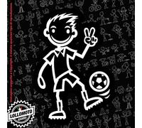 Lollomoto Ragazzo Calciatore Stickman© 2.0 Bianchi e Neri Adesivi Famiglia Vetro Auto Stickers Family Stickers Family Decal