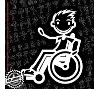 Lollomoto Ragazzo Disabile Stickman© 2.0 Bianchi e Neri Adesivi Famiglia Vetro Auto Stickers Family Stickers Family Decal