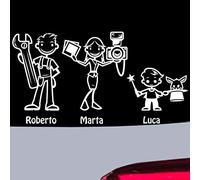 Lollomoto Stickman© 2.0 Bianchi e Neri Adesivi Famiglia Stickers Family per Lancia Y Musa Delta Thema Thesis - 1 Personaggio