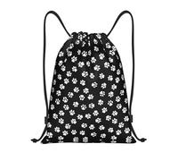 LOLOBFZL formula matematica leggero coulisse cinturino tasca zaino sportivo zaino quotidiano pieghevole coulisse zaino, Con impronta di zampa., M, zaini