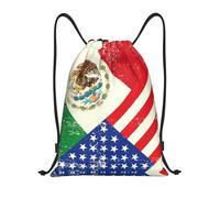 LOLOBFZL formula matematica leggero coulisse cinturino tasca zaino sportivo zaino quotidiano pieghevole coulisse zaino, Bandiera messicana americana, M, zaini