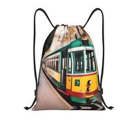 LOLOBFZL magico fungo rosso leggero coulisse cinturino tasca zaino sportivo zaino quotidiano pieghevole coulisse zaino, Tram di Lisbona, S, zaini