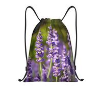 LOLOBFZL Zaino sportivo con coulisse leggera a fungo rosso magico zaino sportivo zaino casual pieghevole con coulisse, Fiore di lavanda S, M, Zaini