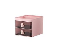 LOLPALONE Scatola di immagazzinaggio da scrivania tubo trasparente cassetto coniglio scatola di immagazzinaggio per bambini e studenti ufficio desktop ornamenti rosa
