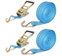 LOLYSIC 2 cinghie a cricchetto da 3000 kg, Cinghia di Ancoraggio con Tenditore a Cricchetto e Ganci 10 m, cinghia a cricchetto 50mm cinghia di tensione,Cinghia Fissaggio a Cricchetto Ratchet