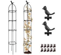 LOLYSIC 2 obelischi da giardino - 155 cm, supporto per piante rampicanti con telaio in acciaio, obelischi resistenti per esterni, patio, cortile, traliccio da giardino in metallo, per piante