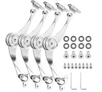 LOLYSIC 4 pezzi di supporto a patta, cerniera pieghevole, in acciaio inox, per mobili, porta, porta del coperchio, cerniera, angolo di apertura 75°/90°/110°