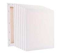 LOLYSIC Set di 8 tele da dipingere, 24 x 30 cm, colore bianco, pre-primerizzato, 100% cotone, per pittura acrilica e ad olio