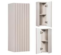 Lomadox Armadietto da bagno sospeso, 20 cm, in cashmere, con scanalature, beige, da appendere a 1 anta, larghezza x altezza ca. 20/57/19 cm