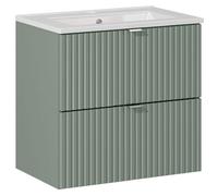 Lomadox Lavabo da bagno con lavabo in ceramica, 60 cm, colore verde