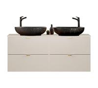 Lomadox Lavabo doppio bagno 120 cm in cashmere opaco, DURANGO-56, 4 cassetti, lavabo in ceramica