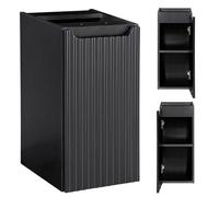 Lomadox Mobile da bagno 30 cm nero scanalato frontale da appendere a 1 anta (larghezza x altezza x profondità) ca. 30/57/39 cm