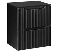 Lomadox Mobile da bagno 50 cm nero scanalato, mobile da bagno con 2 cassetti estraibili (larghezza x altezza x profondità) ca. 50,4 x 40 cm
