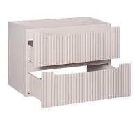 Lomadox Mobile da bagno 80 cm cashmere beige scanalato, mobile da bagno con 2 cassetti estraibili (larghezza x altezza x profondità) ca. 80/57/39 cm