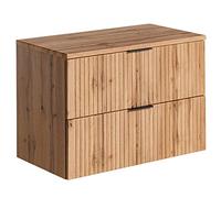 Lomadox Mobile da bagno, 80 cm, in legno di legno con scanalature, con 2 aperture a chiusura morbida, 80,6/59,2/46,5 cm (larghezza x altezza x profondità)