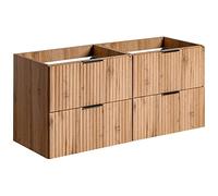 Lomadox Mobile da bagno doppio mobiletto per lavabo, 120 cm, con frontale scanalato, 4 cassetti con chiusura morbida, larghezza x altezza 120/57/46 cm