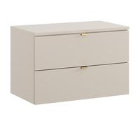 Lomadox Mobile lavabo 80 cm in cashmere opaco 2 cassetti