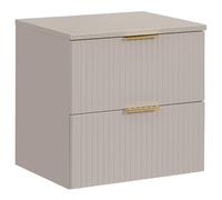 Lomadox Mobile lavabo da bagno, 60 cm, in cashmere, con 2 cassetti con chiusura morbida