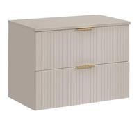 Lomadox Mobile lavabo da bagno, 80 cm, in cashmere, con 2 cassetti con chiusura morbida