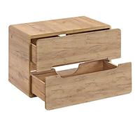 Lomadox Mobiletto per lavabo da bagno, 80 cm, in legno di quercia, 2 cassetti, larghezza 80 cm, profondità 53 x 46 cm