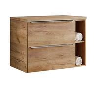 Lomadox - Set di mobili da bagno Wotaneiche Nb, 2 cassetti Softclose, 1 scaffale, larghezza x altezza x profondità ca. 81 x altezza 59,5 x 46 cm