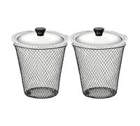 Lombricomposter | 2 secchi di compost in metallo, cestino per lombricompost con coperchio, per rifiuti alimentari, rifiuti verdi, apporto nutritivo giardino, terreno arricchito, fertilizzante per