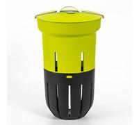 Lombricompostiera 12 L Composter - per Letti Rialzati - Contenitore per Composto per Rifiuti Organici - Secchio da Esterno con Coperchio - in Plastica Riciclata, Verde