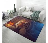 LOMDEM Tappeti Animali Nero Grigio Decorato Leopardo Tigre Tappeti Antiscivolo in Morbida Flanella Tappeto da Gioco per Camera da Letto Ragazzo Adolescente, Tappetino da Bagno (Color 4,120x160 cm)