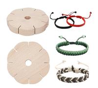 lomdung 2 Pezzi Disco Intrecciato Fatto a Mano, Braccialetti per Maglieria a Disco a 8 Slot Kumihimo, Discos Kumihimo in Legno, per Braccialetti Fai Da Te, Regali di Compleanno o per Le Feste