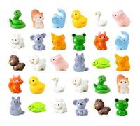 lomdung 30 Pezzi Mini Animali in Resina, Stili Multipli Piccoli Miniature Realizzate in Resina, Colorate Miniatura Figure, Decorazioni per Paesaggi in Miniatura per DIY Giardino Decor