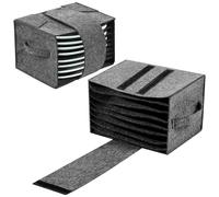 lomdung Portapiatti in Feltro da Campeggio con 8 Scomparti, Organizer per Piatti per Camper 27 * 15 * 5cm Impilabili, Borse in Feltro con Maniglia per Campeggio Camper Roulotte e Barche