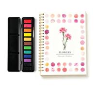 lomdung Quaderno di Lavoro ad Acquerello, Watercolour Workbooks, Forniture per Pittura Artistica, Regalo per Adolescenti e Adulti, per Adatto ai Principianti Bambini e Adulti (Tema del Fiori)