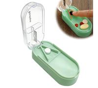 lomdung Taglia Tablet con Lama, Taglia Tablet Portatile con Scomparto, Organizzatore di Pillole Giornaliero Rimovibile a Prova di Polvere e a Prova di Umidità, Porta Pillole per Ufficio Casa, Verde