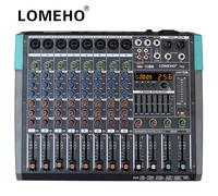 LOMEHO 256 Effects Mixing Console 8 canali Sound Table 7 Band EQ Mixer Audio Bluetooth 48V USB Play Record Controller DJ PA8