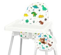 Lomgwumy Per Cuscino Seggiolone IKEA, Per Cuscino Antilop, Con Custodia Per Sedia, Per Seggiolone IKEA Antilop, Cotone Antiscivolo, Morbido, Per Una Seduta Più Confortevole (Dinosauri Cartoon)