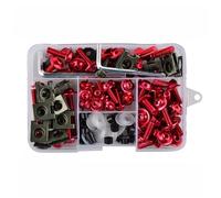 LOMGYHFD Bulloni per Moto Universale 155PCS Moto Dado Bulloni Set Vite Svasata Motorbike Macchina Vite Assortimento Kit(Red)