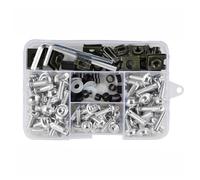 LOMGYHFD Bulloni per Moto Universale 155PCS Moto Dado Bulloni Set Vite Svasata Motorbike Macchina Vite Assortimento Kit(Silver)