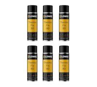 LOMIQ Colla spray THERMOFIX, 6 pezzi, 500 ml, colla tessile universale, colla forte per tessuti per rivestimenti interni, tappezzeria, feltro, similpelle, giunzione flessibile, adesione rapida