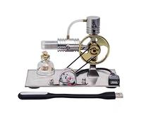 Lommer Modello di motore Stirling, in metallo a forma di L, modello di generatore di corrente con porta USB e luce notturna, esperimento fisico, regalo per appassionati di tecnologia e bambini