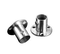 LOMNCHSG Supporti per aste per Tende, Stainless Steel Pole Socket Flange for Wardrobe Rail Support, Pack of 2, 19mm And 25mm(19mm)