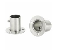 LOMNCHSG Supporti per aste per Tende, Stainless Steel Wardrobe Pole Socket Flange Rod Support Bracket 19.5-26mm Pack of 2(19.5mm)
