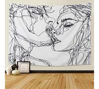LOMOHOO Arazzo del Cranio Tapestry Lovers Tapestry Attaccatura a Muro Bianco e Nero Arazzo Scheletro Umano con Rose Wreath Home Decor Arazzi Wall Art per Camera (B, M/130cmX150cm)