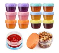 lompyeu 12 Pezzi Contenitori Ermetici per Alimenti Piccoli con Scala,Riutilizzabili Contenitori per Freezer,79ML Mini Contenitori con Coperchio,per Snack, Salse, Adatti al Microonde